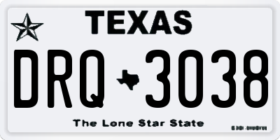 TX license plate DRQ3038
