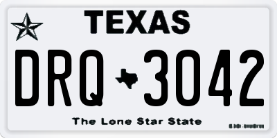 TX license plate DRQ3042