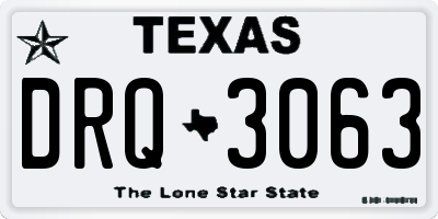 TX license plate DRQ3063