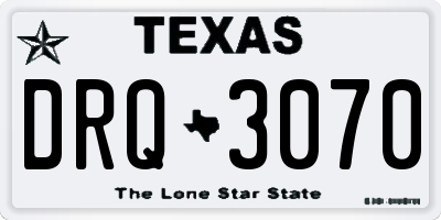 TX license plate DRQ3070