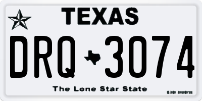 TX license plate DRQ3074