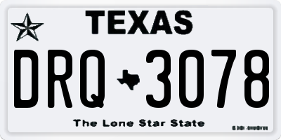 TX license plate DRQ3078