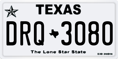 TX license plate DRQ3080