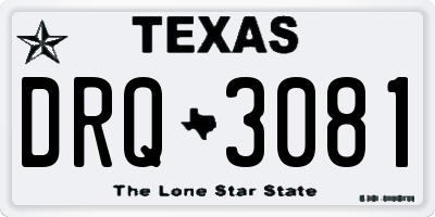 TX license plate DRQ3081