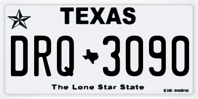 TX license plate DRQ3090