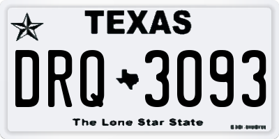 TX license plate DRQ3093