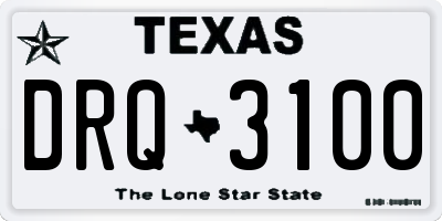 TX license plate DRQ3100