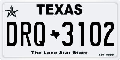 TX license plate DRQ3102