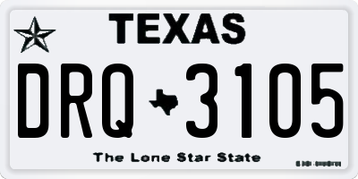 TX license plate DRQ3105