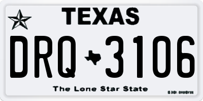 TX license plate DRQ3106