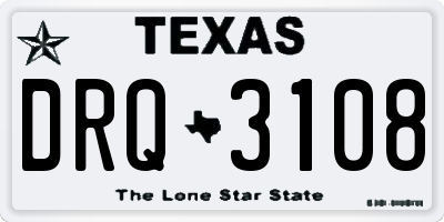 TX license plate DRQ3108