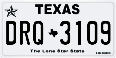 TX license plate DRQ3109