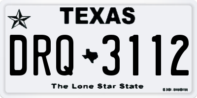 TX license plate DRQ3112