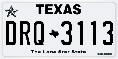 TX license plate DRQ3113