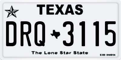 TX license plate DRQ3115