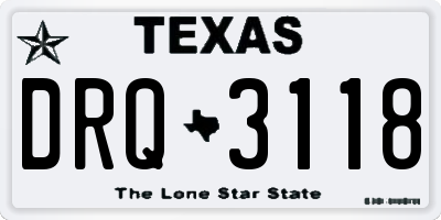 TX license plate DRQ3118