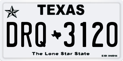 TX license plate DRQ3120