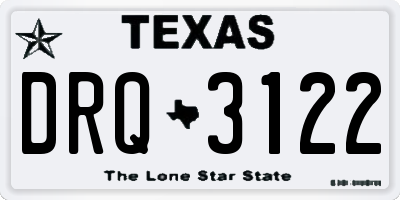 TX license plate DRQ3122