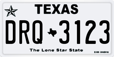 TX license plate DRQ3123