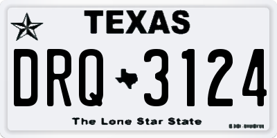 TX license plate DRQ3124