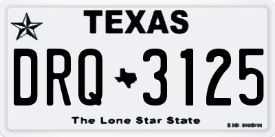 TX license plate DRQ3125
