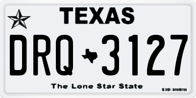 TX license plate DRQ3127