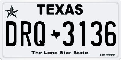 TX license plate DRQ3136