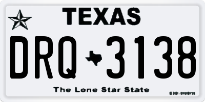 TX license plate DRQ3138