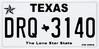 TX license plate DRQ3140