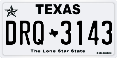 TX license plate DRQ3143