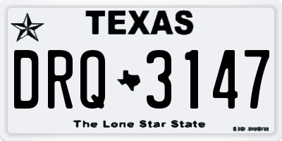 TX license plate DRQ3147