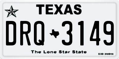 TX license plate DRQ3149