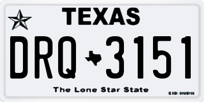 TX license plate DRQ3151