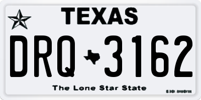 TX license plate DRQ3162
