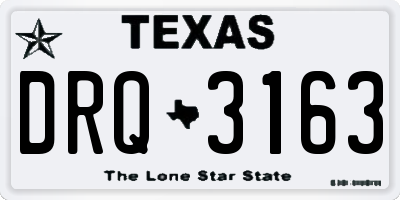 TX license plate DRQ3163