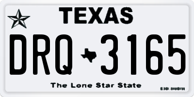 TX license plate DRQ3165