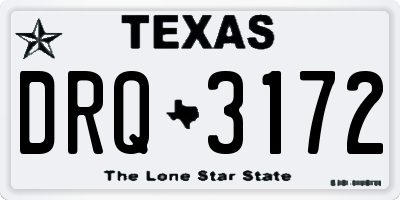 TX license plate DRQ3172
