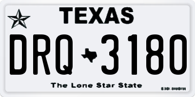 TX license plate DRQ3180