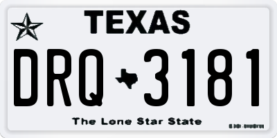 TX license plate DRQ3181