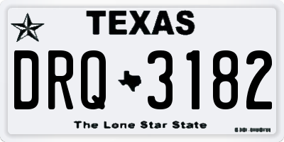 TX license plate DRQ3182