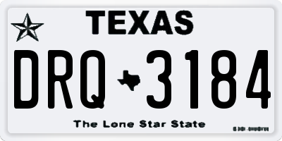 TX license plate DRQ3184