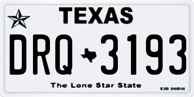 TX license plate DRQ3193