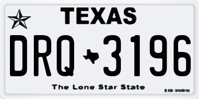 TX license plate DRQ3196
