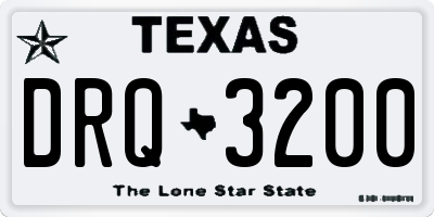 TX license plate DRQ3200