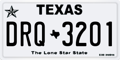 TX license plate DRQ3201