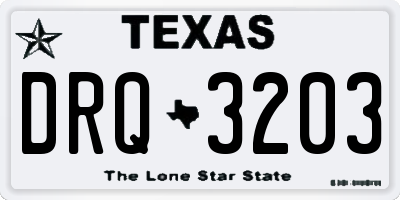 TX license plate DRQ3203
