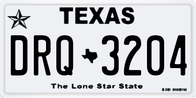 TX license plate DRQ3204