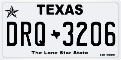 TX license plate DRQ3206