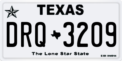 TX license plate DRQ3209