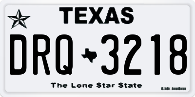 TX license plate DRQ3218